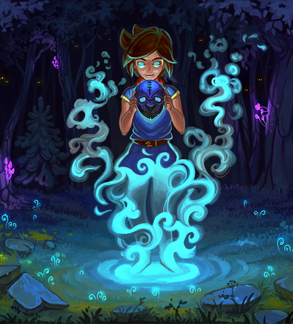 Character with mask item